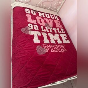 VINTAGE VICTORIA’S SECRET PINK “SO MUCH LOVE SO LITTLE TIME” QUILT